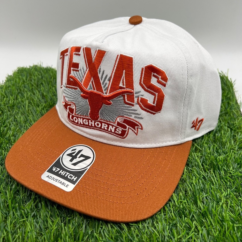 '47 Texas Longhorns Prime Play Orange‎ White Hitch Adjustable Snapback NCAA Hat